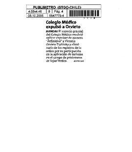 Colegio Médico expulsó a Orvieto.