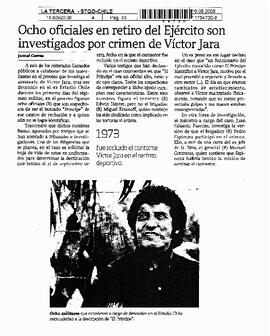 Ocho oficiales en retiro del Ejército son investigados por crimen de Víctor Jara.