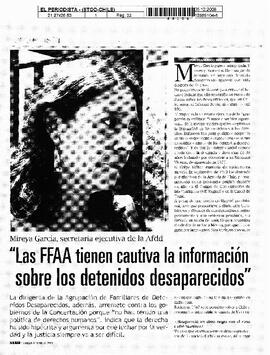 "Las FFAA tienen cautiva la información sobre los detenidos desaparecidos".