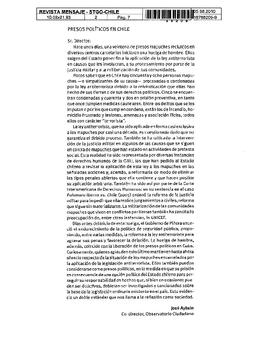 Presos políticos en Chile.