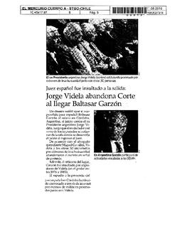 Jorge Videla abandona Corte al llegar Baltasar Garzón.