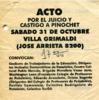 Acto por el juicio y castigo a Pinochet