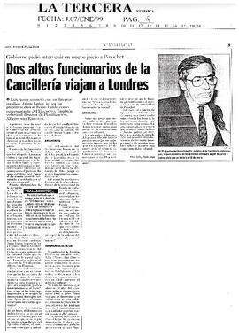 Dos altos funcionarios de la Cancillería viajan a Londres
