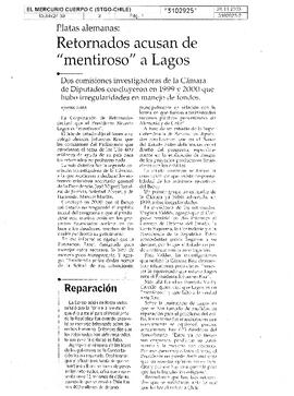 Retornados acusan de "mentiroso" a Lagos