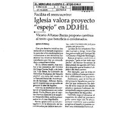 Iglesia valora proyecto "espejo" en DD.HH.
