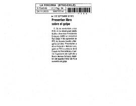 Presentan libro sobre el golpe