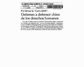 Detienen a defensor chino de los derechos humanos.