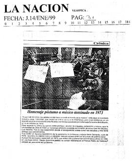 Homenaje póstumo a músico asesinado en 1973