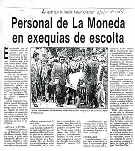 Personal de La Moneda en exequias de escolta