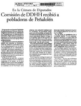 En la Cámara de diputados Comisión de DDHH recibió a pobladoras de Peñalolén