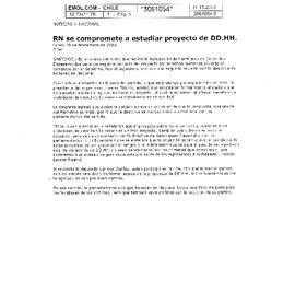 RN se compromete a estudiar proyecto de DD.HH