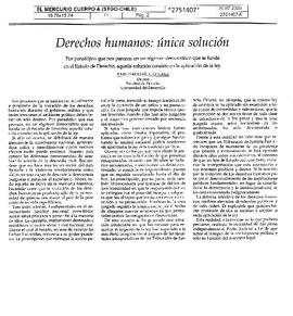 Derechos humanos: única solución