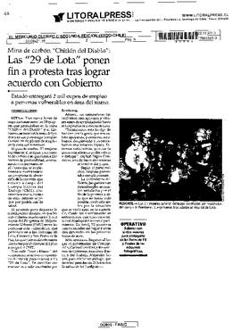 Las "29 de Lota" ponen fin a protesta tras lograr acuerdo con gobierno.