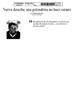 Nueva derecha: Una golondrina no hace verano.