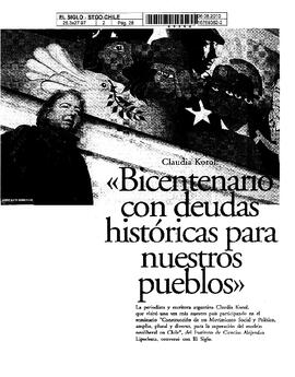 Claudia Korol: "Bicentenario con deudas históricas para nuestros pueblos".