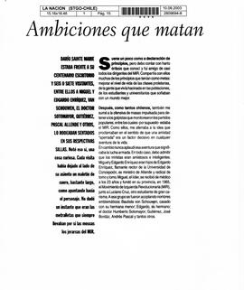 Ambiciones que matan