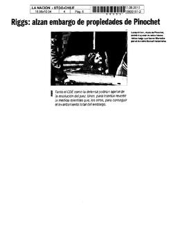 Riggs: Alzan embargo de propiedades de Pinochet