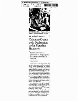 En Villa Grimaldi: Celebran 60 años de la Declaración de los DDHH.