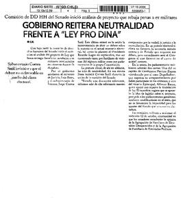 Gobierno reitera neutralidad frente a "ley pro Dina".