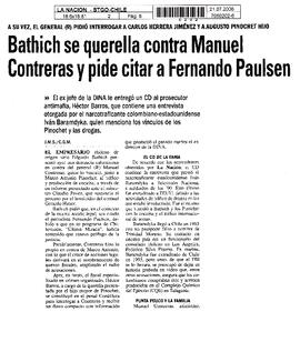 Bathich se querella contra Manuel Contreras y pide citar a Fernando Paulsen