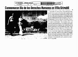 Conmemoran Día de los Derechos Humanos en Villa Grimaldi.