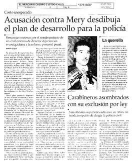 Acusación contra Mery desdibuja el plan de desarrollo para la policía