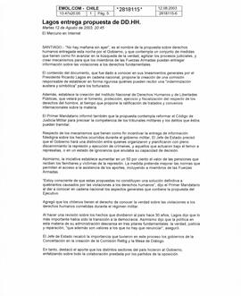Lagos entrega propuesta de DDHH