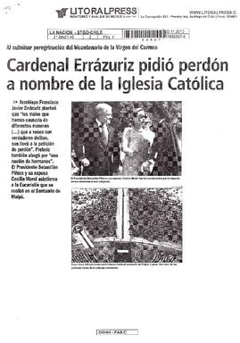 Cardenal Errázuriz pidió perdón a nombre de la Iglesia Católica.