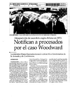 Notifican a procesados por el caso Woodward