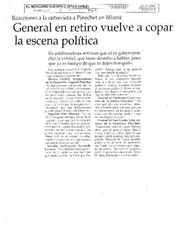 General en retiro vuelve a copar la escena política