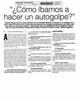 "¿Cómo íbamos a hacer un autogolpe?"