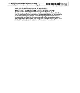 Museo de la Memoria apreciado por el WAF