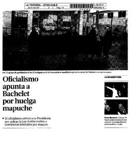 Oficialismo apunta a Bachelet por huelga mapuche