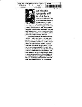 La Victoria recuerda al P. André Jarlan
