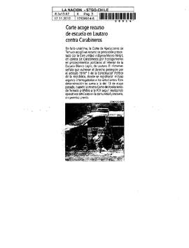 Corte acoge recurso de escuela en Lautaro contra Carabineros.