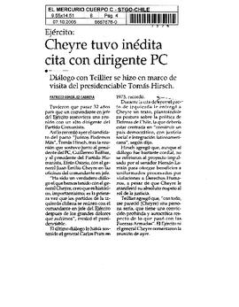 Cheyre tuvo inédita cita con dirigente PC.