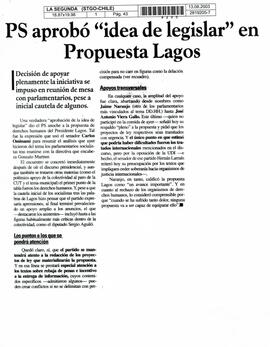 PS aprobó "idea de legislar" en Propuesta de Lagos