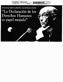 "La Declaración de los Derechos Humanos es papel mojado".