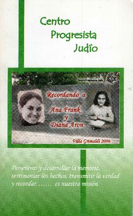 Centro Progresista Judío. Recordando a Ana Frank y Diana Aron
