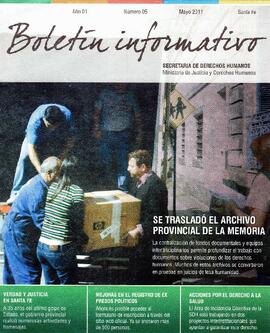 Boletín informativo n°05. Secretaría de Derechos Humanos. Ministerio de Justicia y Derechos Humanos.