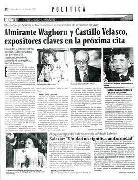 Almirante Waghorn y Castillo Velasco, expositores claves en la próxima cita
