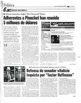 Adherentes a Pinochet han reunido 5 millones de dólares