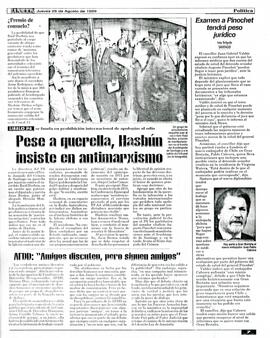 Pese a querella, Hasbún insiste en antimarxismo