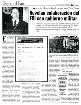 Revelan colaboración del FBI con gobierno militar