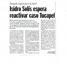 Isidro Solís espera reactivar caso Tucapel