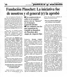 Fundación Pinochet: la iniciativa fue de nosotros y el general (r.) la aprobó