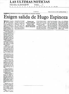 Exigen salida de Hugo Espinoza
