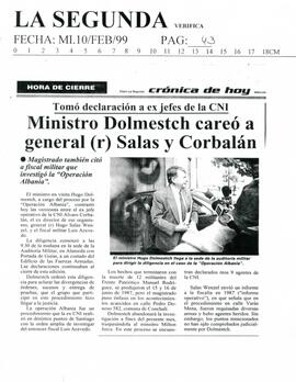 Ministro Dolmestch careó a general (R.) Salas y Corbalán
