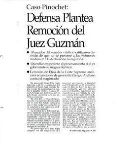 Caso Pinochet: Defensa plantea remoción del Juez Guzmán
