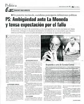 PS: ambigüedad ante La Moneda y tensa expectación por el fallo